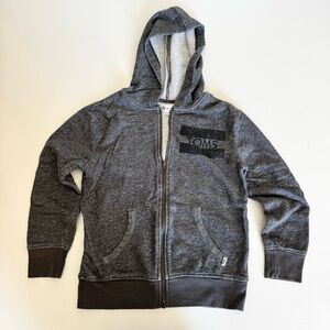 Toms For Target Sweatshirt Jacket Boys Med 10-12 Gray Full Zip Hooded